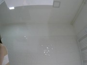 One of the Hottest Redhead College Girls every with a Short Modified Miniskirt and No Panties No Bra in the Bath shows Pussy 3/16