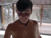 Shower teasing and cumming, bathtub play 9/16