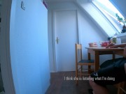 DICKFLASH in STUDENTS APARTMENT: a slutty college girl can't resist to finish me off 4/16