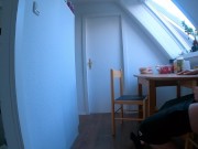 DICKFLASH in STUDENTS APARTMENT: a slutty college girl can't resist to finish me off 8/16