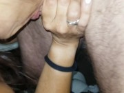 Wife gets throat fucked and licks my balls 7/16