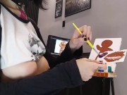Pintando meu corpo! Lambendo um delicioso biscoito tarado pauzudo 4/16