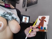 Pintando meu corpo! Lambendo um delicioso biscoito tarado pauzudo 5/16