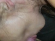 Fuck my wife's face until I cum in her mouth and on her tits 6/16