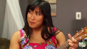 After being dumped the sad brunette cheers up by sensually banging her Asian lesbian bestie