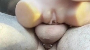 Pocket pussy fuck in car