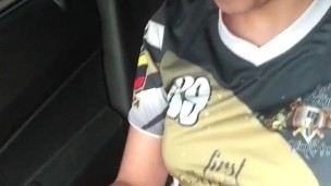 beautiful blonde has a hot video call with her boyfriend and gets naked in the uber