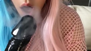 Small Gamer Girl Smoking on BBC dildo (full vid on my 0nlyfans/Manyvids)