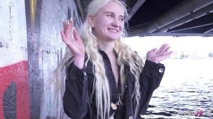 GERMAN SCOUT - Skinny blonde Teen Daruma Rai Pickup for Casting Fuck in Berlin