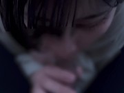 口の中に大量に射精されるショートヘア女子♡bloujob cuminmouth 2/16