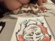 Big tits nipslip while drawing 2/16