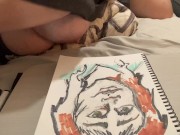Big tits nipslip while drawing 7/16