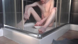 twink eats food off the floor