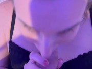 he jerks off on my nylon feet and cums in my mouth 11/16