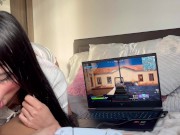 My hot stepsister doesn't let me play quietly and makes me cum 4/16