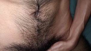 Jerking this hairy veiny dick off and ripping worn out underwear off