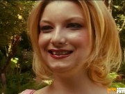 Babe with pierced tongue have orgasm while getting fucked doggystyle by a horny dude outside 1/16