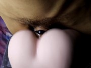 This soft pink ass is very exciting and makes me slowly enter the tight hole!