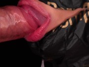 CLOSE UP: SLOW Sensual BLOWJOB from Girl in a PORNHUB MASK! BEST Mouth for CUM! Skilled Sucking ASMR 8/16