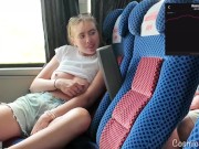 Risky! Girl Cums on Public Bus with Vibrator 12/16