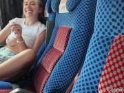 Risky! Girl Cums on Public Bus with Vibrator 15/16