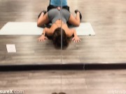 Naughty Gym Quickie: Blowjob Turns into Bathroom Bang 6/16