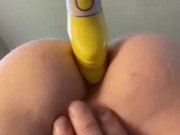 I GIVE HIM A PROSTATE MASSAGE WITH A VIBRATOR WHILE HE MILKS HIS COCK.( Massive Load) 7/16