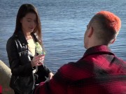 Slender teen facialized after amazing sex with new BF 1/16