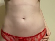 Filthy teen tries on  panties 1/16