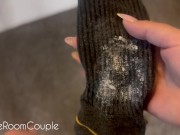 Giantess Catches Tiny in Her Ass and Gives Him to Her Man as a Sex Toy 14/16