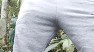I walk through the forest, I end up masturbating, I almost cum until they caught me