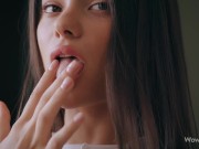 WOWGIRLS Amazing Moldavian model Eva Blume taking off all her clothes and playing with her pussy 5/16