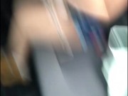 Caleña combs her hair and changes her clothes in the back seat of the Uber 6/16