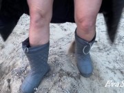 I pee in nature in rubber boots with my pussy wide open 13/16