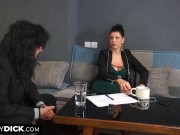 Having the assistant help this small dick guy in his interview 9/16