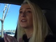 Sexy Skinny Blonde gets her Juicy Lips Wrapped around Dick during Interview 1/16