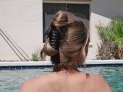 Hot 🔥 Milf Poolside Strip 🥵 13/16