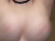 Bouncing my big round breasts in sheer lingerie 16/16