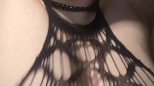 Bouncing my big round breasts in sheer lingerie