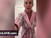 Big boobs babe striptease naked mirror selfie, gray hair GILF wig, vocal warmups, closeup pussy before after sex - Lelu Love 5/16