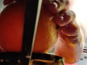 Busting open whole oranges with my BareFeet on my break pedal back pov so you can see it squirt 10/16