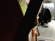 Pedal pumping hard and fast in my platform stripper heels front and back pov 10/16