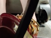 Pedal pumping hard and fast in my platform stripper heels front and back pov 9/16