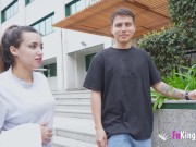 Chubby Spanish babe cleaning the halls of College gets picked up to fuck! 4/16