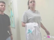 Chubby Spanish babe cleaning the halls of College gets picked up to fuck! 6/16