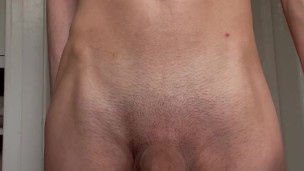 Teen super skinny femboy jerks off and cums