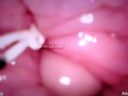 Camera in Vagina, Cervix POV, Tiny Cucked by Giant ‘Couple’, Cum in Condom and Creampie - Full Clip 1/16