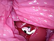 Camera in Vagina, Cervix POV, Tiny Cucked by Giant ‘Couple’, Cum in Condom and Creampie - Full Clip 4/16