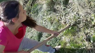 A girl from the village masturbates her pussy during lunch break - Lesbian_illusion