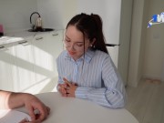 Shy, shy teacher offered to fuck for credit - Valeria Sladkih 2/16